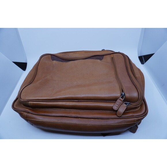 Jos A. Banks Brown Leather Briefcase/backpack Crossbody 16x14 - Picture 1 of 4
